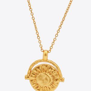 18K Gold-Plated Brass Double Sided Wear Necklace For Women